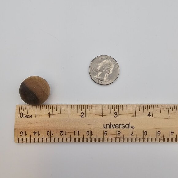 VTG Clip On Earrings Round Hugger Brown Brushed Wood Boho Cottage Core Chunky - Picture 10 of 10